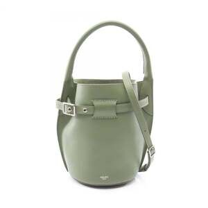 Celine Big Bag Bucket Nano Handbag Leather Women's Green 187243